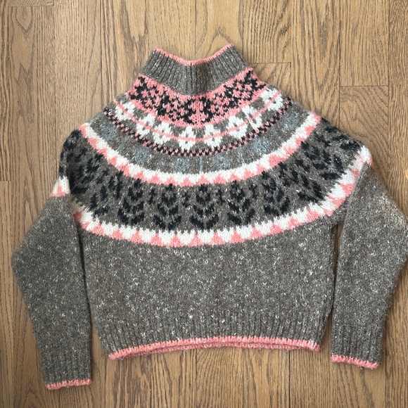 Kimchi Blue Fair Isle Cropped Sweater XS Mock Turtleneck - Picture 5 of 5